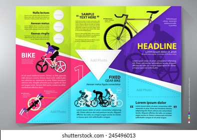 Brochure leaflet design tri-fold vector template.