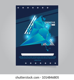 Brochure, leaflet, flyer, cover template. Minimalistic design, creative concept, modern diagonal abstract background Geometric vector element