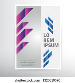Brochure, leaflet, flyer, cover template. Minimalistic design, creative concept, modern diagonal abstract background Geometric vector element. colour diagonal lines & triangles.
