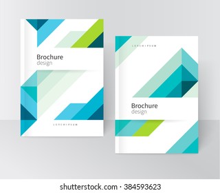 Brochure, leaflet, flyer, cover template. Abstract background blue and green diagonal lines. stock-vector EPS 10