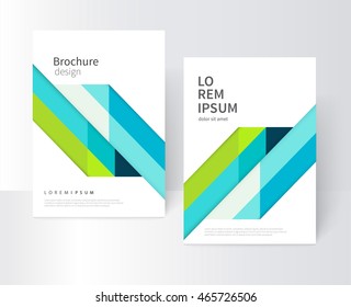 Brochure, leaflet, flyer, cover template. Abstract background blue and green diagonal lines. stock-vector EPS 10