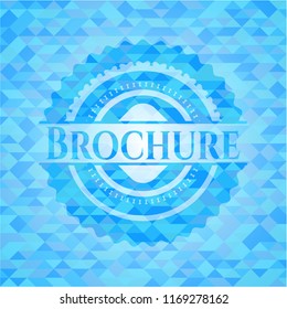 Brochure light blue emblem with triangle mosaic background