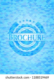 Brochure light blue emblem with triangle mosaic background