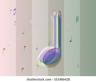brochure at light print, intelligent musical note vector background beside keynote