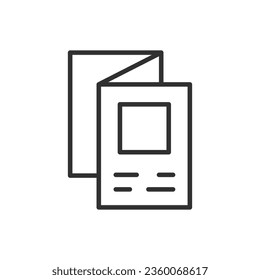 Brochure, linear icon. Line with editable stroke