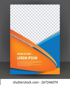 Brochure, magazine, flyer, cover layout design print template, blue vector Illustration