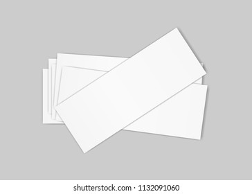 brochure magazine, white paper stack isolated on gray, changeable background.