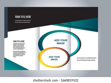 Brochure mock up design template for business, education, advertisement. Trifold booklet editable printable vector illustration. Red color
