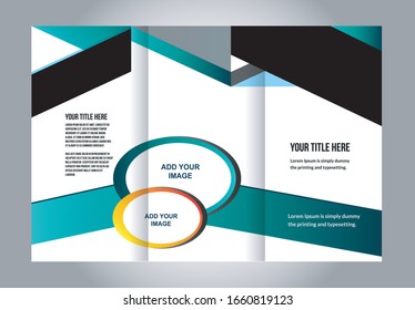 Brochure mock up design template for business, education, advertisement. Trifold booklet editable printable vector illustration. Red color
