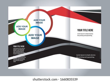 Brochure mock up design template for business, education, advertisement. Trifold booklet editable printable vector illustration. 
