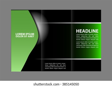 Brochure mock up design template for business, education, advertisement. Trifold booklet editable printable vector illustration.  