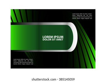 Brochure mock up design template for business, education, advertisement. Trifold booklet editable printable vector illustration. Green color 