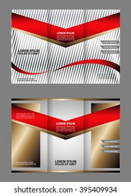 Brochure mock up design template for business, education, advertisement. Trifold booklet editable printable vector illustration. 
