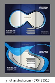 Brochure mock up design template for business, education, advertisement. Trifold booklet editable printable vector illustration. 
