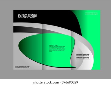 Brochure mock up design template for business, education, advertisement. Trifold booklet editable printable vector illustration. 
