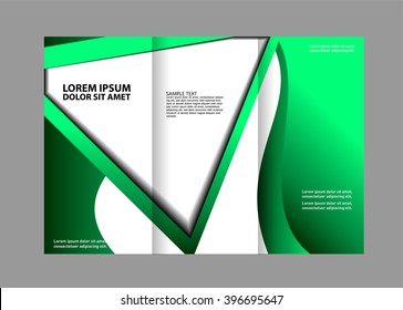 Brochure mock up design template for business, education, advertisement. Trifold booklet editable printable vector illustration. 
