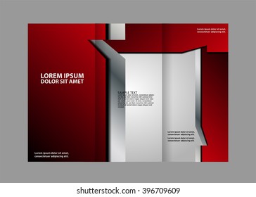 Brochure mock up design template for business, education, advertisement. Trifold booklet editable printable vector illustration. 
