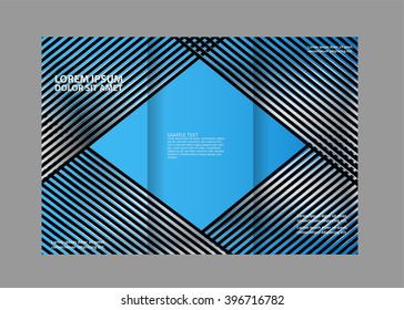 Brochure mock up design template for business, education, advertisement. Trifold booklet editable printable vector illustration. 
