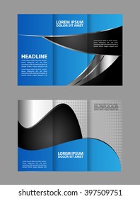 Brochure mock up design template for business, education, advertisement. Trifold booklet editable printable vector illustration.
