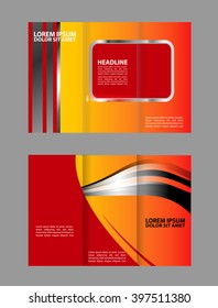 Brochure mock up design template for business, education, advertisement. Trifold booklet editable printable vector illustration. 
