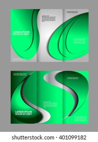 Brochure mock up design template for business, education, advertisement. Trifold booklet editable printable vector illustration. 
