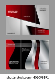 Brochure mock up design template for business, education, advertisement. Trifold booklet editable printable vector illustration. 
