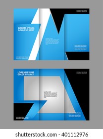 Brochure mock up design template for business, education, advertisement. Trifold booklet editable printable vector illustration. 
