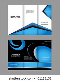 Brochure mock up design template for business, education, advertisement. Trifold booklet editable printable vector illustration.

