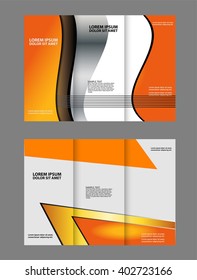 Brochure mock up design template for business, education, advertisement. Trifold booklet editable printable vector illustration. 
