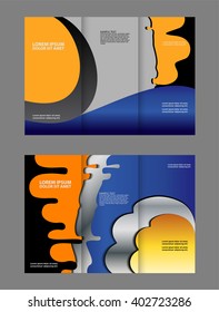 Brochure mock up design template for business, education, advertisement. Trifold booklet editable printable vector illustration. 
