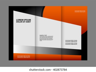 Brochure mock up design template for business, education, advertisement. Trifold booklet editable printable vector illustration. 
