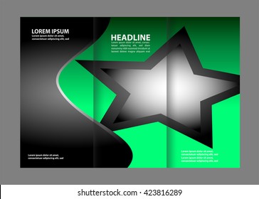Brochure mock up design template for business, education, advertisement. Trifold booklet editable printable vector illustration
