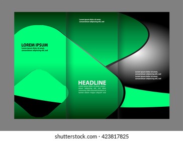 Brochure mock up design template for business, education, advertisement. Trifold booklet editable printable vector illustration. 
