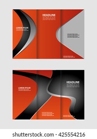Brochure mock up design template for business, education, advertisement. Trifold booklet editable printable vector illustration

