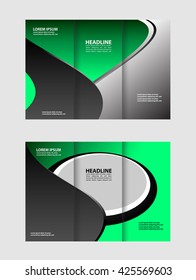 Brochure mock up design template for business, education, advertisement. Trifold booklet editable printable vector illustration. 
