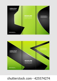 Brochure mock up design template for business, education, advertisement. Trifold booklet editable printable vector illustration. 
