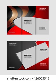 Brochure mock up design template for business, education, advertisement. Trifold booklet editable printable vector illustration. 
