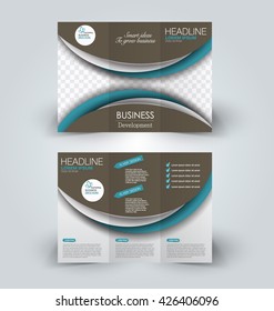 Brochure mock up design template for business, education, advertisement. Trifold booklet editable printable vector illustration.