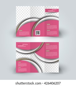 Brochure mock up design template for business, education, advertisement. Trifold booklet editable printable vector illustration.