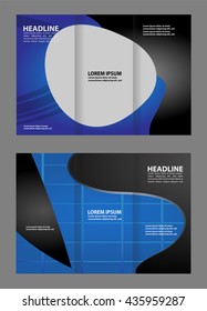 Brochure mock up design template for business, education, advertisement. Trifold booklet editable printable vector illustration.
