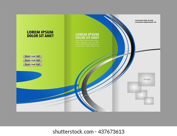 Brochure mock up design template for business, education, advertisement. Trifold booklet editable printable vector illustration. 
