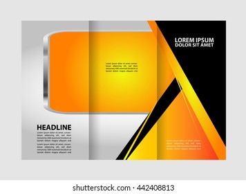 Brochure mock up design template for business, education, advertisement. Trifold booklet editable printable vector illustration. 
