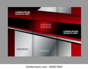 Brochure mock up design template for business, education, advertisement. Trifold booklet editable printable vector illustration. 
