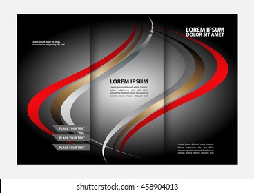 Brochure mock up design template for business, education, advertisement. Trifold booklet editable printable vector illustration. 
