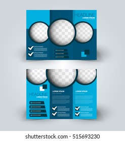 Brochure mock up design template for business, education, advertisement. Trifold booklet editable printable vector illustration