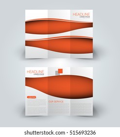 Brochure mock up design template for business, education, advertisement. Trifold booklet editable printable vector illustration