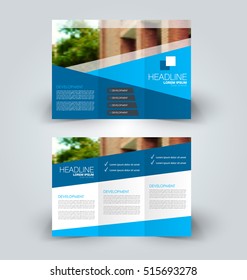 Brochure mock up design template for business, education, advertisement. Trifold booklet editable printable vector illustration