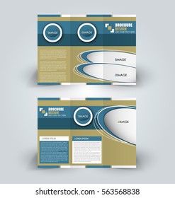 Brochure mock up design template for business, education, advertisement. Trifold booklet editable printable vector illustration