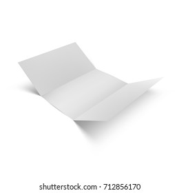 Brochure mockup fold paper. Template ready for your design. Vector illustration. Isolated on white background.