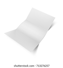 Brochure mockup. Half side view. Template ready for your design. Vector illustration. Isolated on white background.
